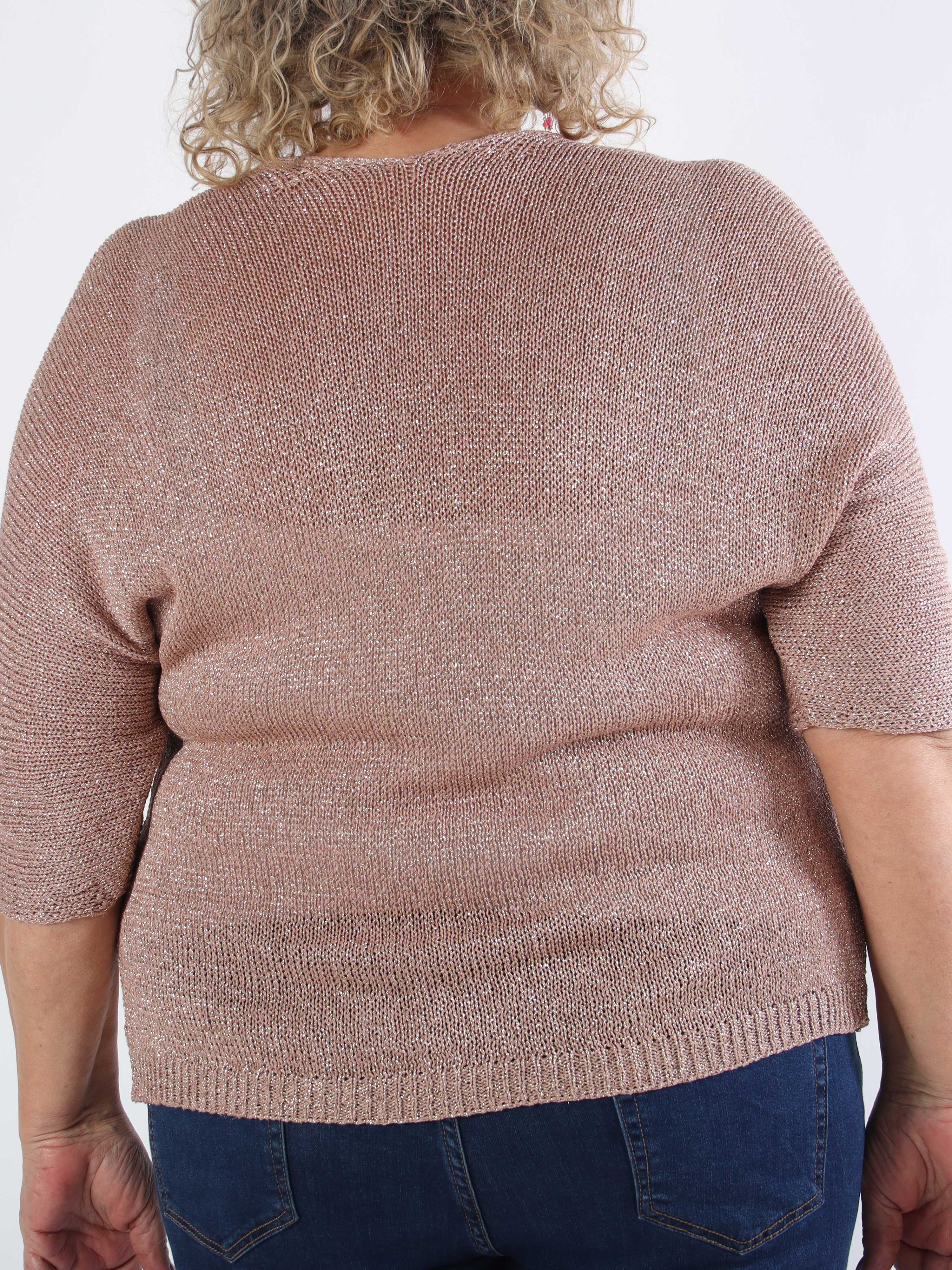 Mariela - Sød plus size cardigan i viskose med glimmertråde